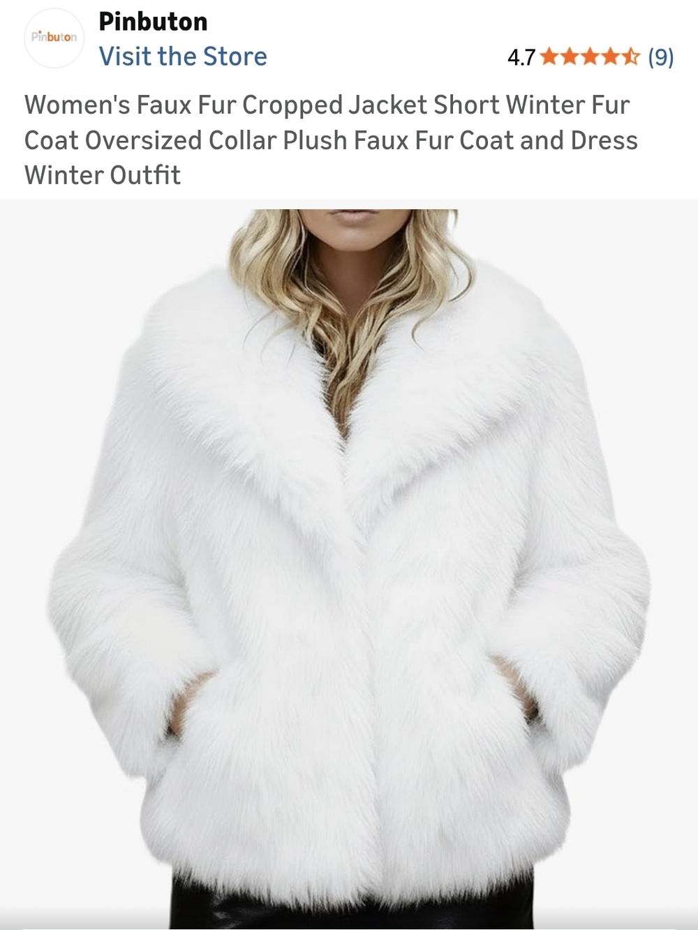 White Faux Fur Cropped Jacket